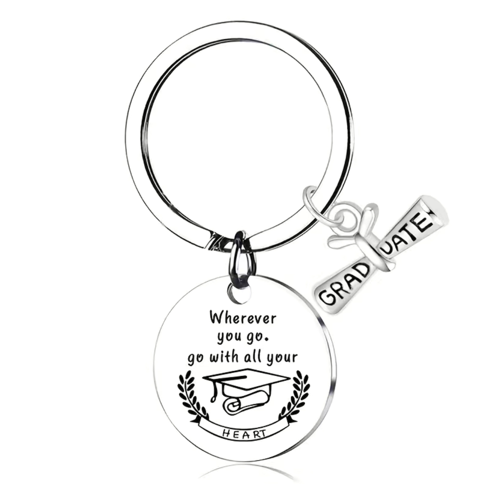 3/$25 Wherever you go go with all your heart Stainless Steel Keychain NEW
